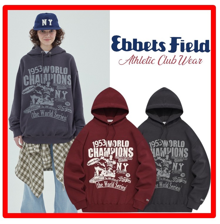★人気★【EBBETS FIELD】★1953 World Champion Hoodi.e★