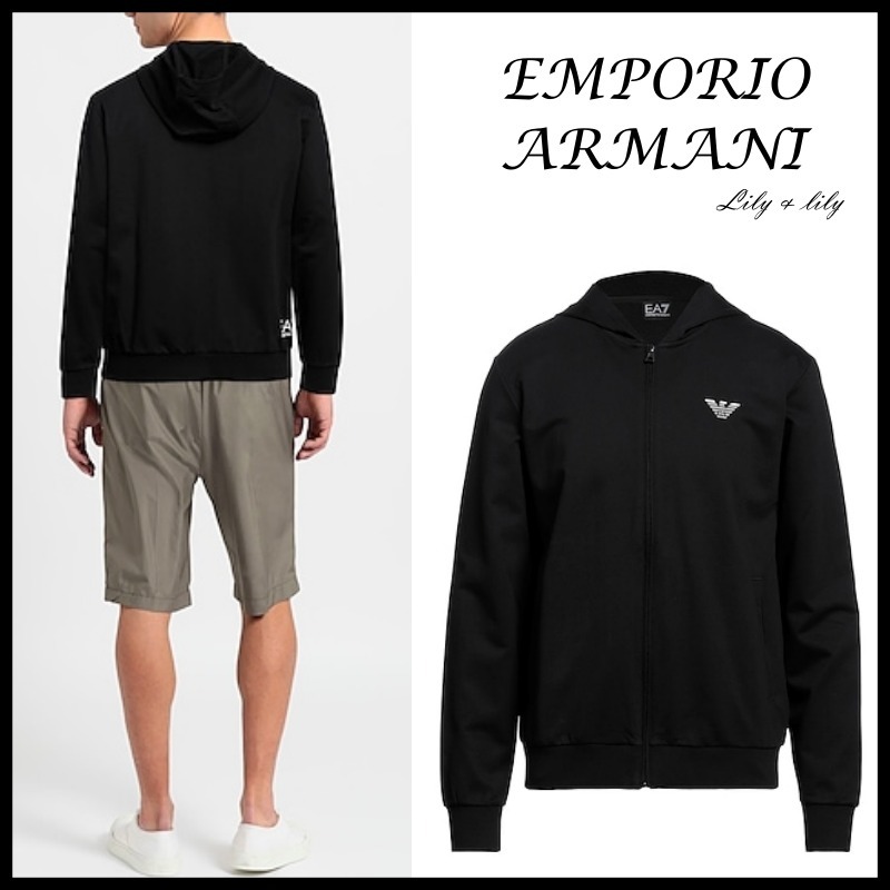EMPORIO ARMANI ◆EA7 ロゴ スウェットパーカー◆関税送料込み