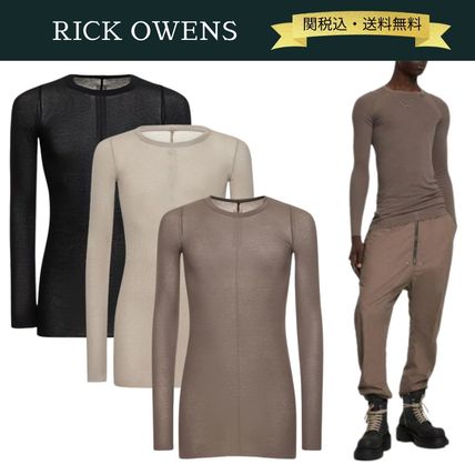 【関税・送料込】RICK OWENS シルクブレンドリブ長袖Tシャツ 関税・送料込】RICK OWENS シルクブレンドリブ長袖Tシャツ (RICK