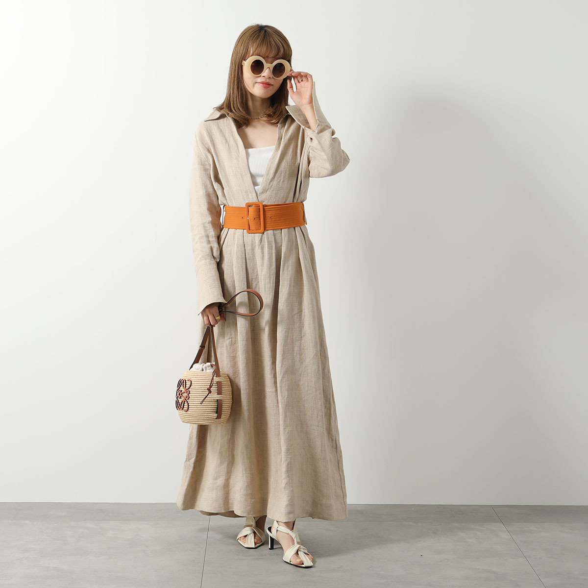LOEWE サングラス LW40089I ラウンド型 メタルロゴ LOEWE サングラス LW40089I ラウンド型 メタルロゴ (LOEWE