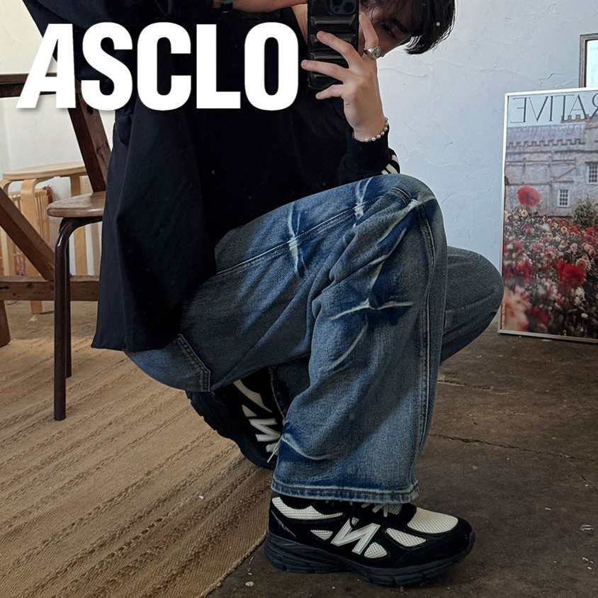 デニム・ジーパン ASCLO Domingo Washing Denim Pants (2color)