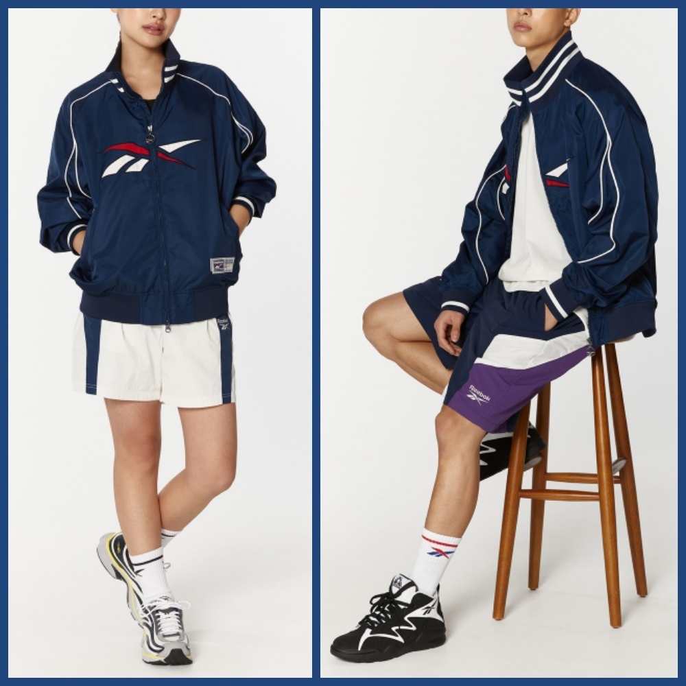 韓国発☆[REEBOK] Vector Stadium Varsity ジャケット☆Navy