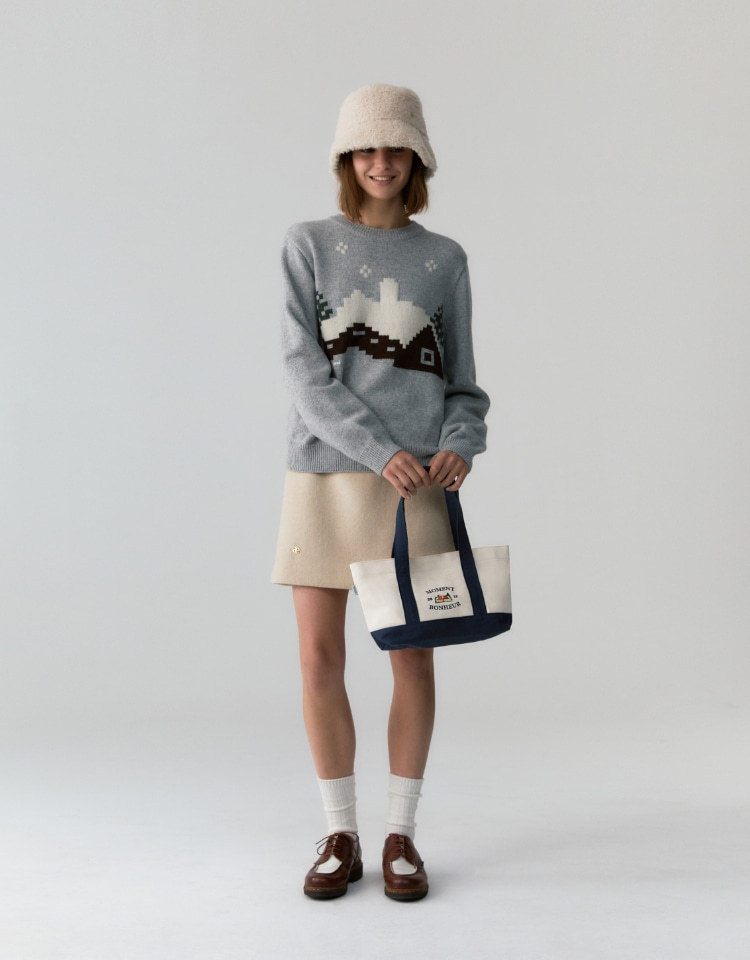 [depound] bonheur キャンバスバッグ / 韓国ブランド depound☆韓国大人気 Bonheur Canvas Bag - S 2Color (depound