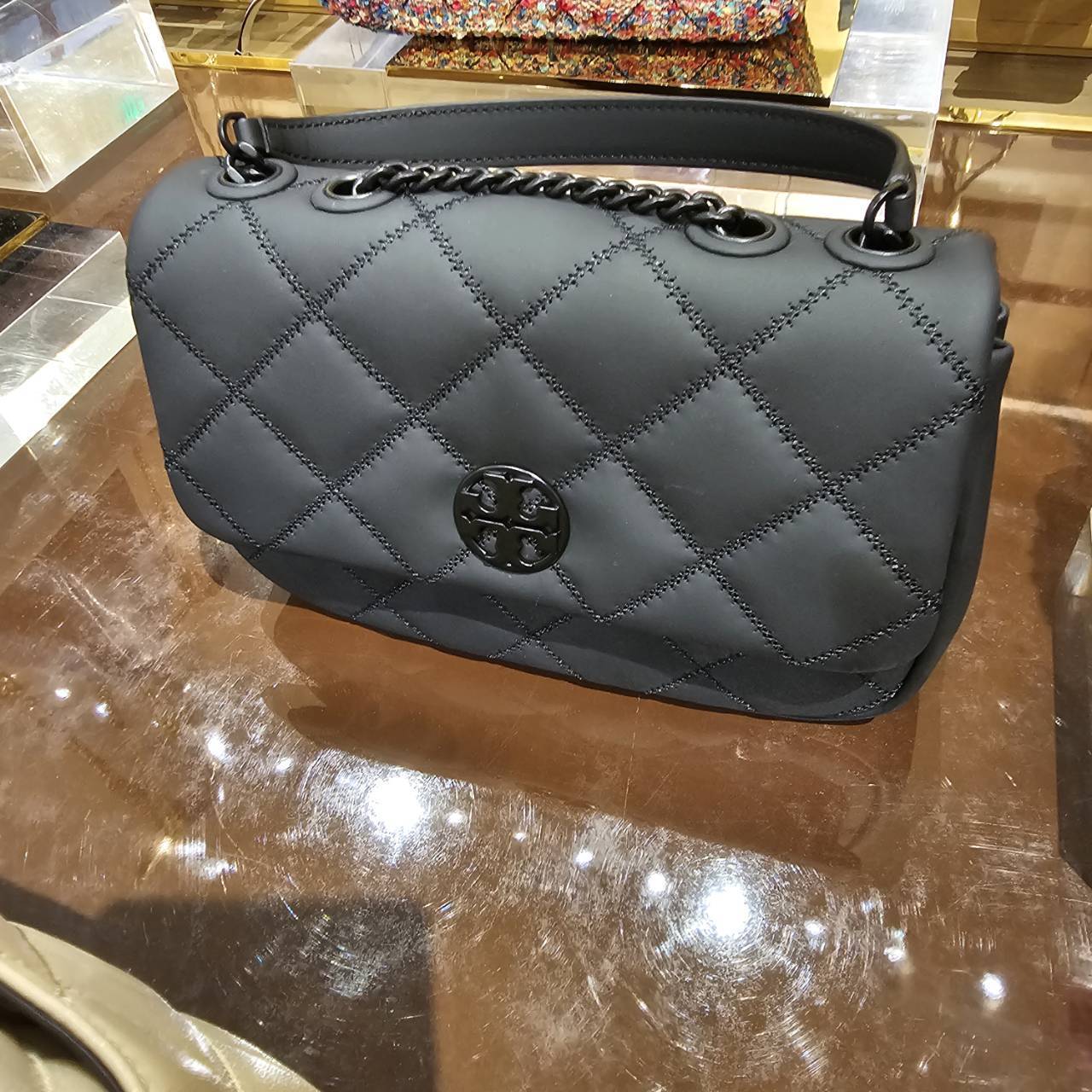 セール【 Tory Burch 】WILLA チェーン レザー バッグ☆マットも