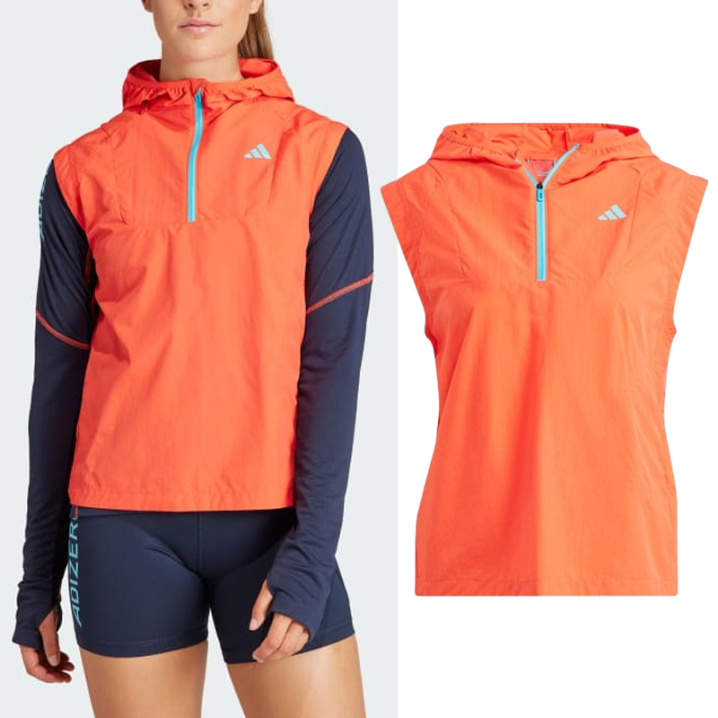 adidas★LADY'S_アディゼロハーフジップランニングベスト