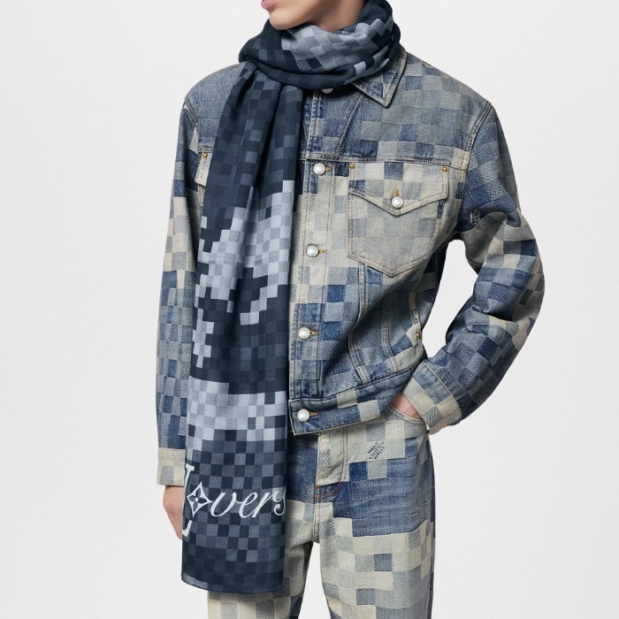 ルイヴィトン ストール LV ラバーズ ダモフラージュ シルク M