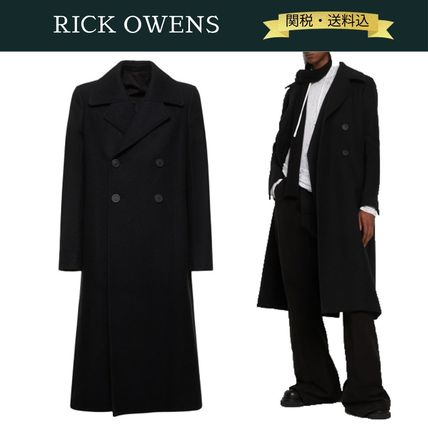 RICK OWENS Trench Wool Plain Cotton Long Trench Coats