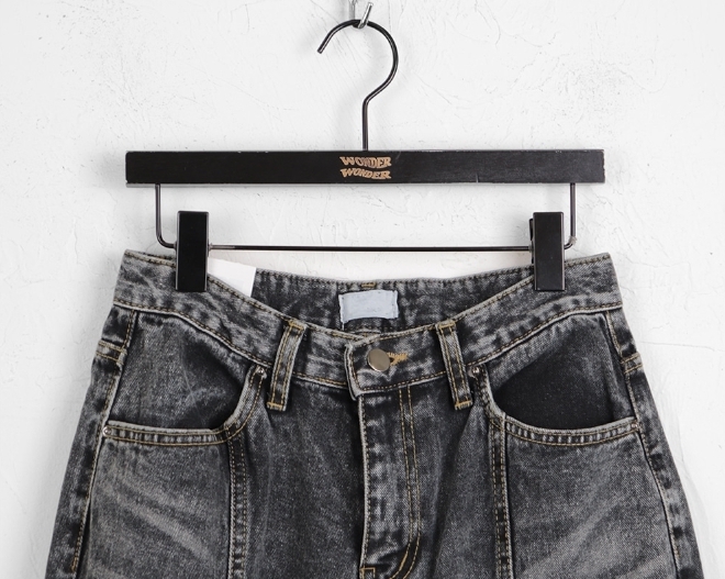 【WONDER WONDER】Ints Gray Washing Slit Long Wide Denim PT Intz gray washed cut long wide denim pants - WONDER WONDER