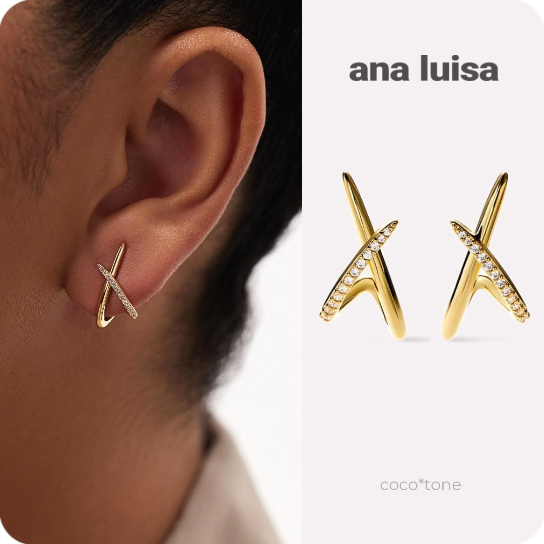 ana luisa◆スローン・パヴェ 十字ピアス＊送関税込＊SLOANE P