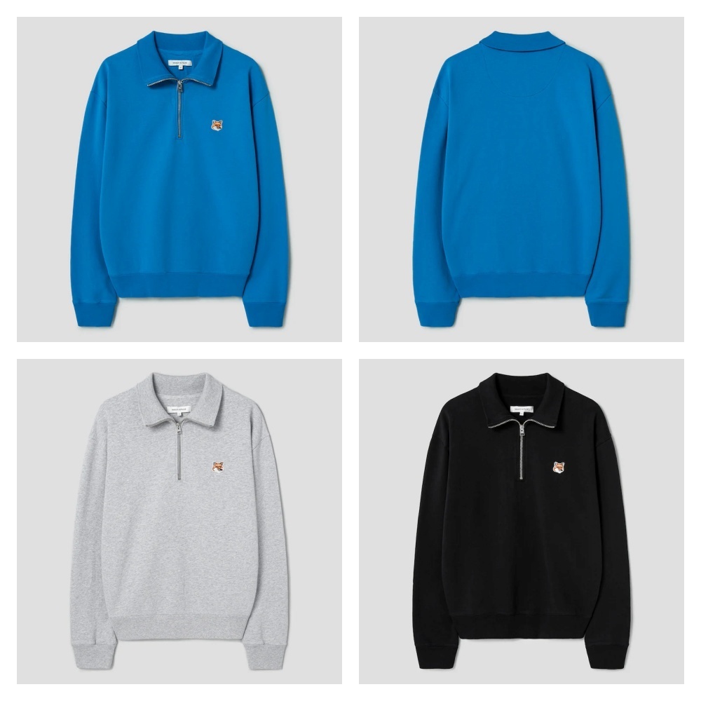 ★メゾンキツネ★Fox Head Patch Comfort Half Zip Sweatshirt