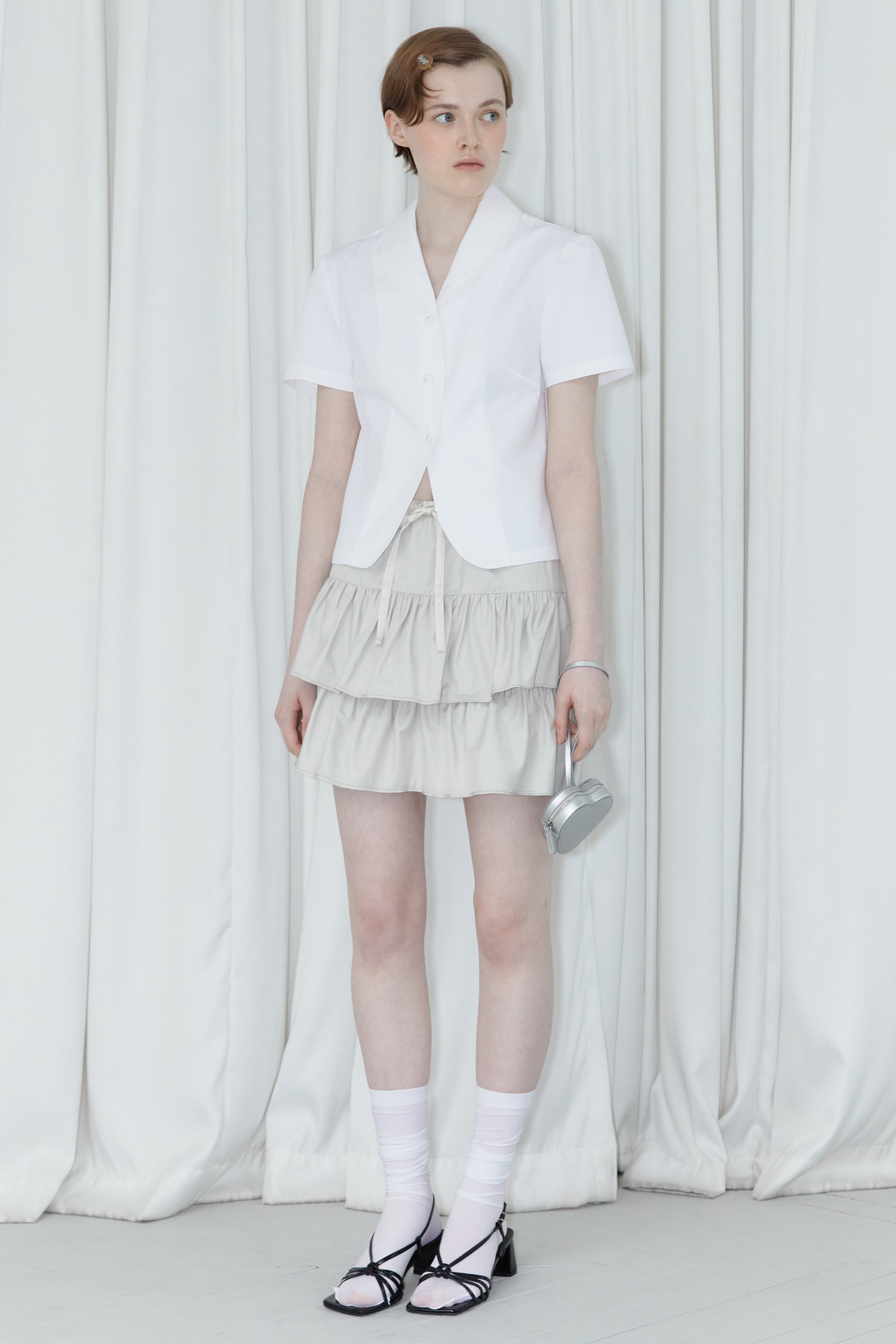 SINOON】24SS V-NECK HALF BLOUSE JACKET (sinoon/アウター