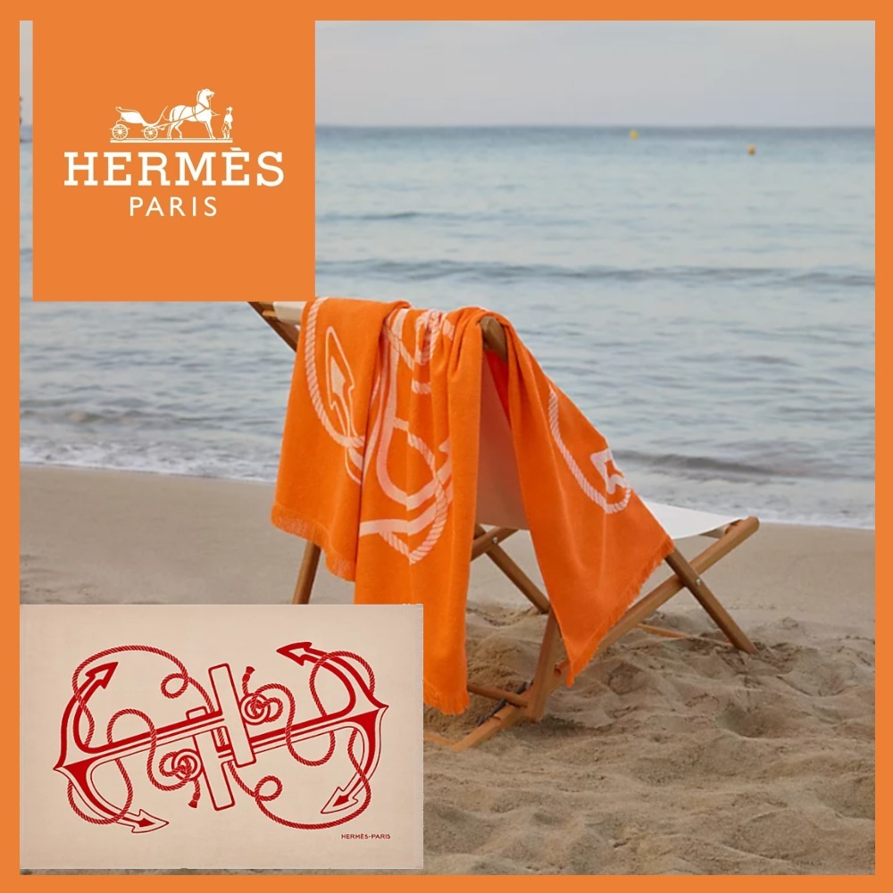 ＊オシャレなデザイン＊【HERMES】ビーチタオル SM