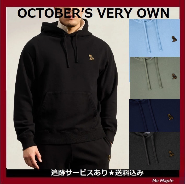 ユニセックス【OVO】コットン100%☆ふくろうロゴ入りフーディ
