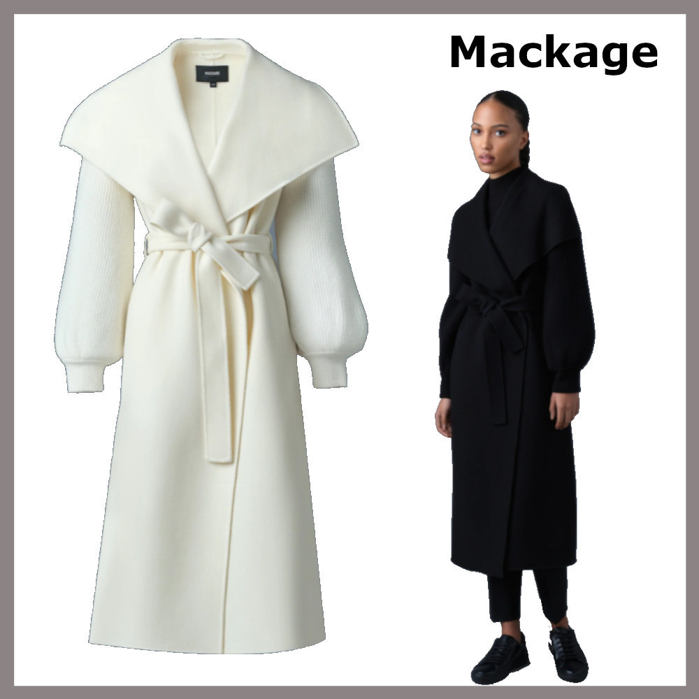 ウール 100%【Mackage】MAI-NV ダブルフェイス ラップコート