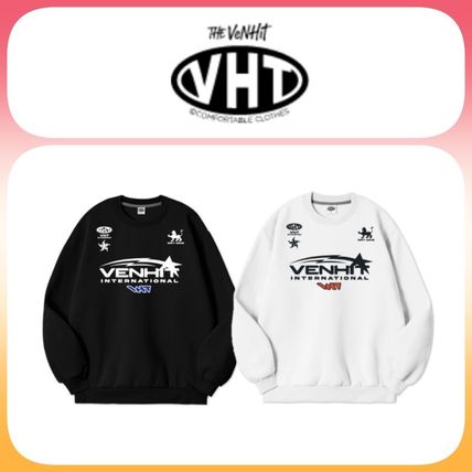 VENHIT Sweatshirts Unisex U-Neck Long Sleeves Logo Sweatshirts