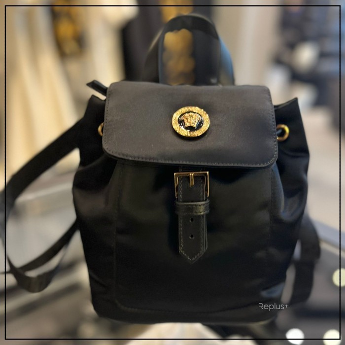 【Versace】メデゥーサ リュック スモール ドローコード 黒
