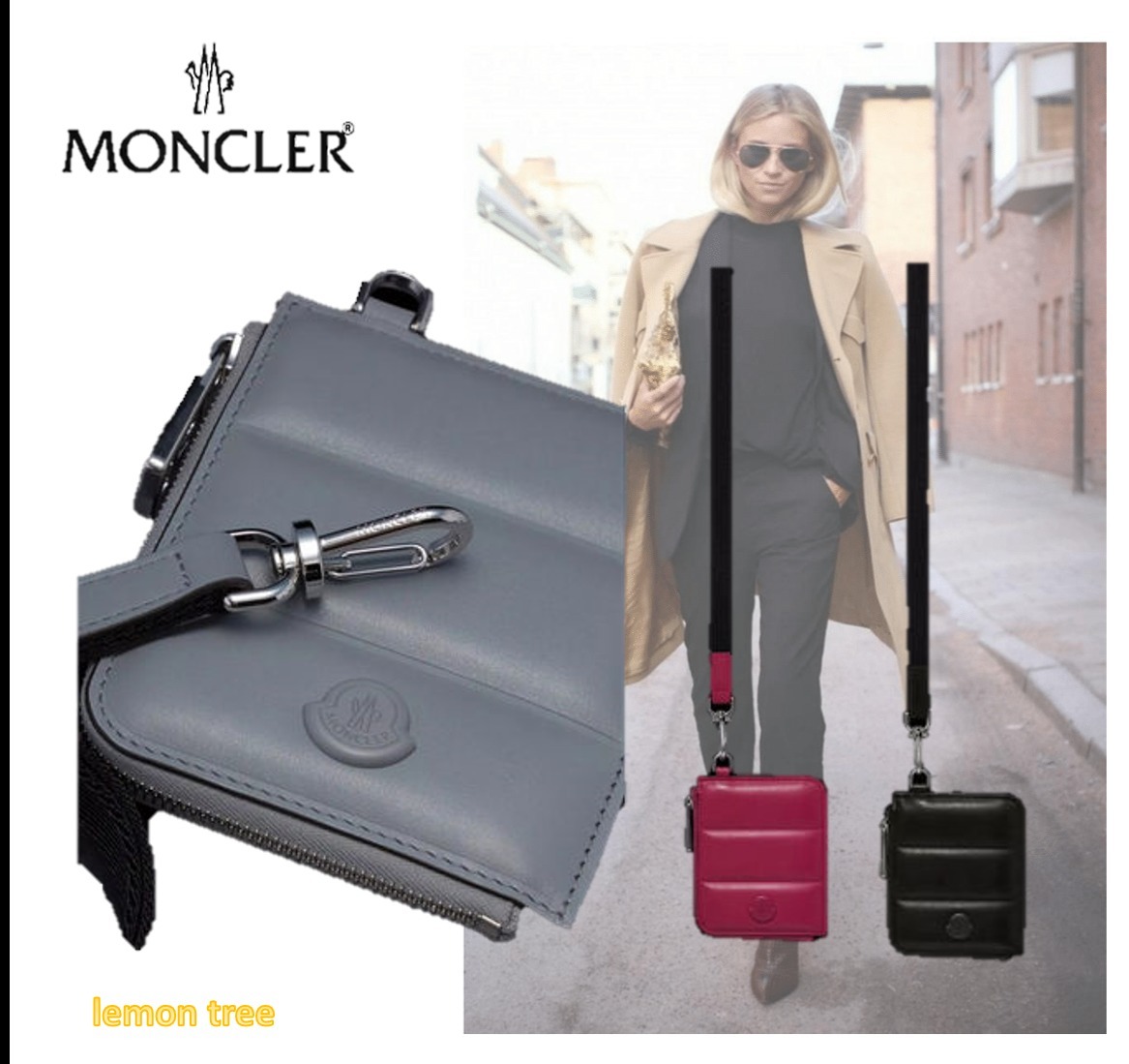 MONCLER ストラップ付 ウォレット しなやかなフォルム