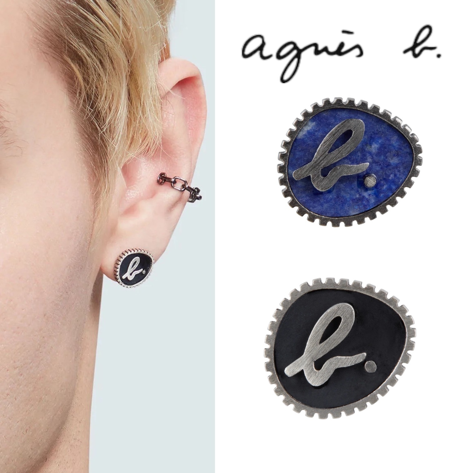 ★agnes b.ユニセックス★B logo 片耳 ピアス/送料込