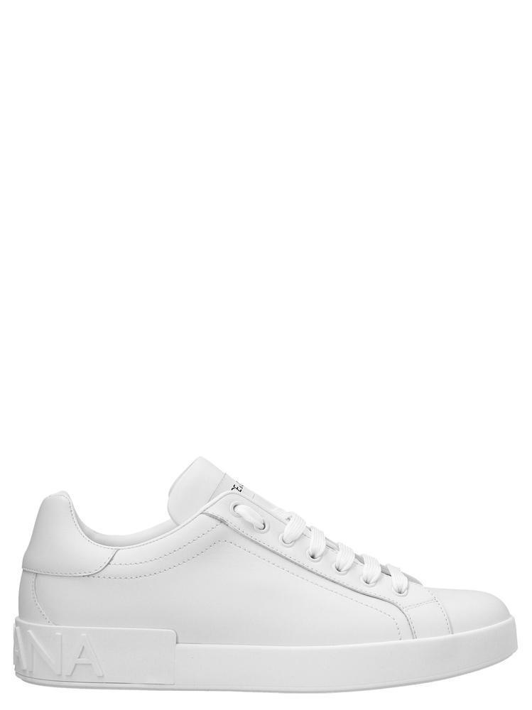 Dolce&Gabbana ホワイトスニーカー DGロゴ 本革レザー Portofino