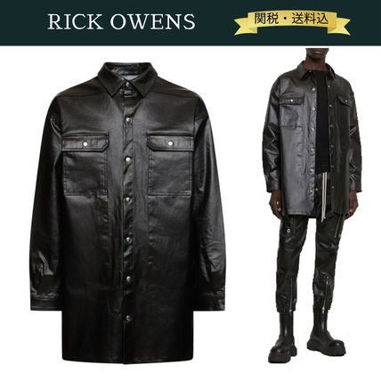【関税込み】Rick Owens ブラック オーバーサイズ シャツ RICK OWENS - 【25SS】ラリー フォグポケット スナップボタン