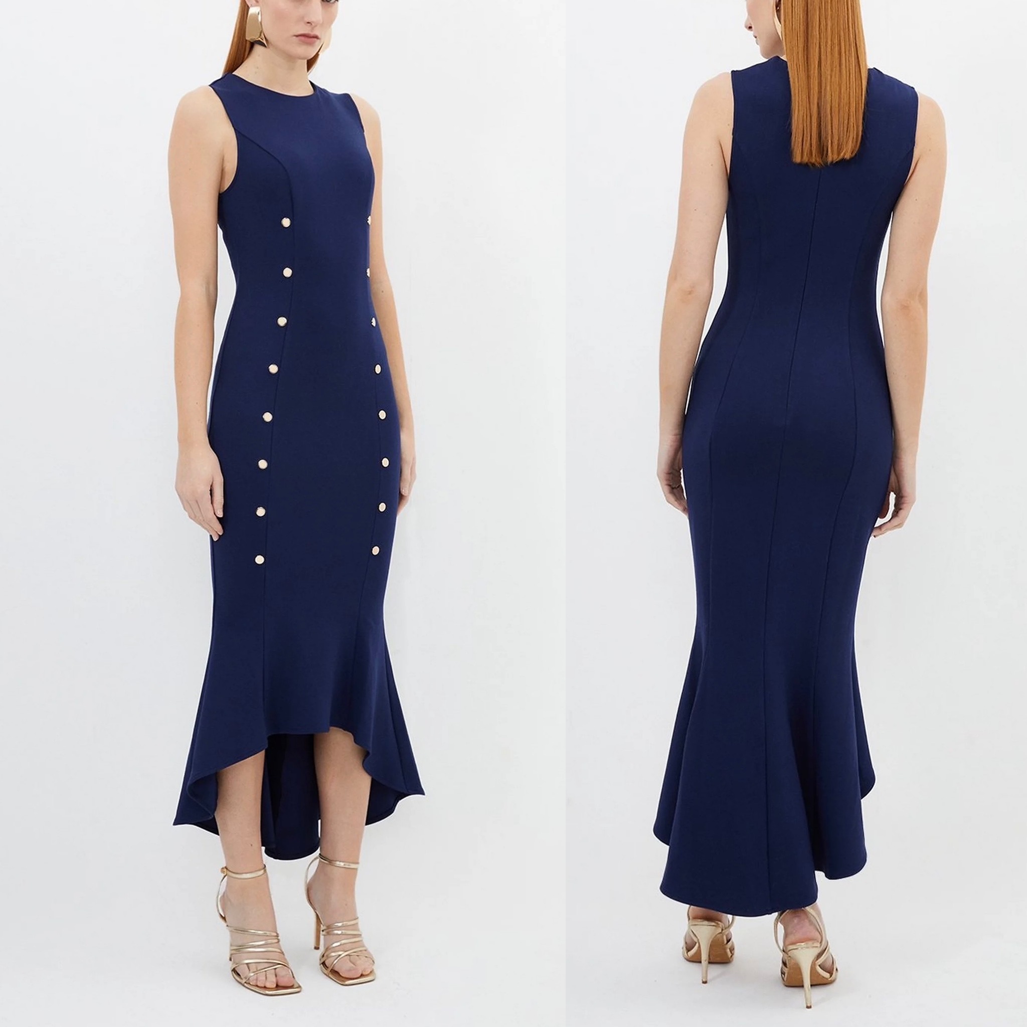 安心追跡【KAREN MILLEN】ジャージーポンテマキシドレス