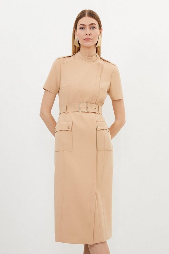 KAREN MILLEN】送料関税なし！ベルト付きひざ下丈ミディドレス