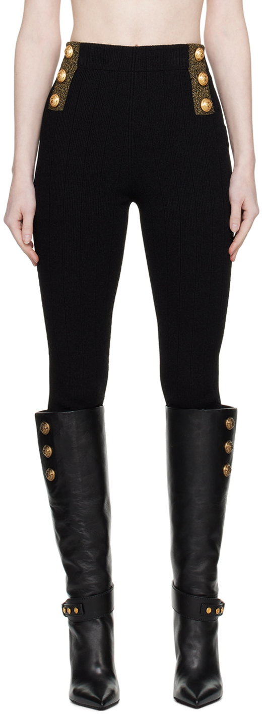 【関税込み】Balmain ブラック ゴールデン エッジ レギンス