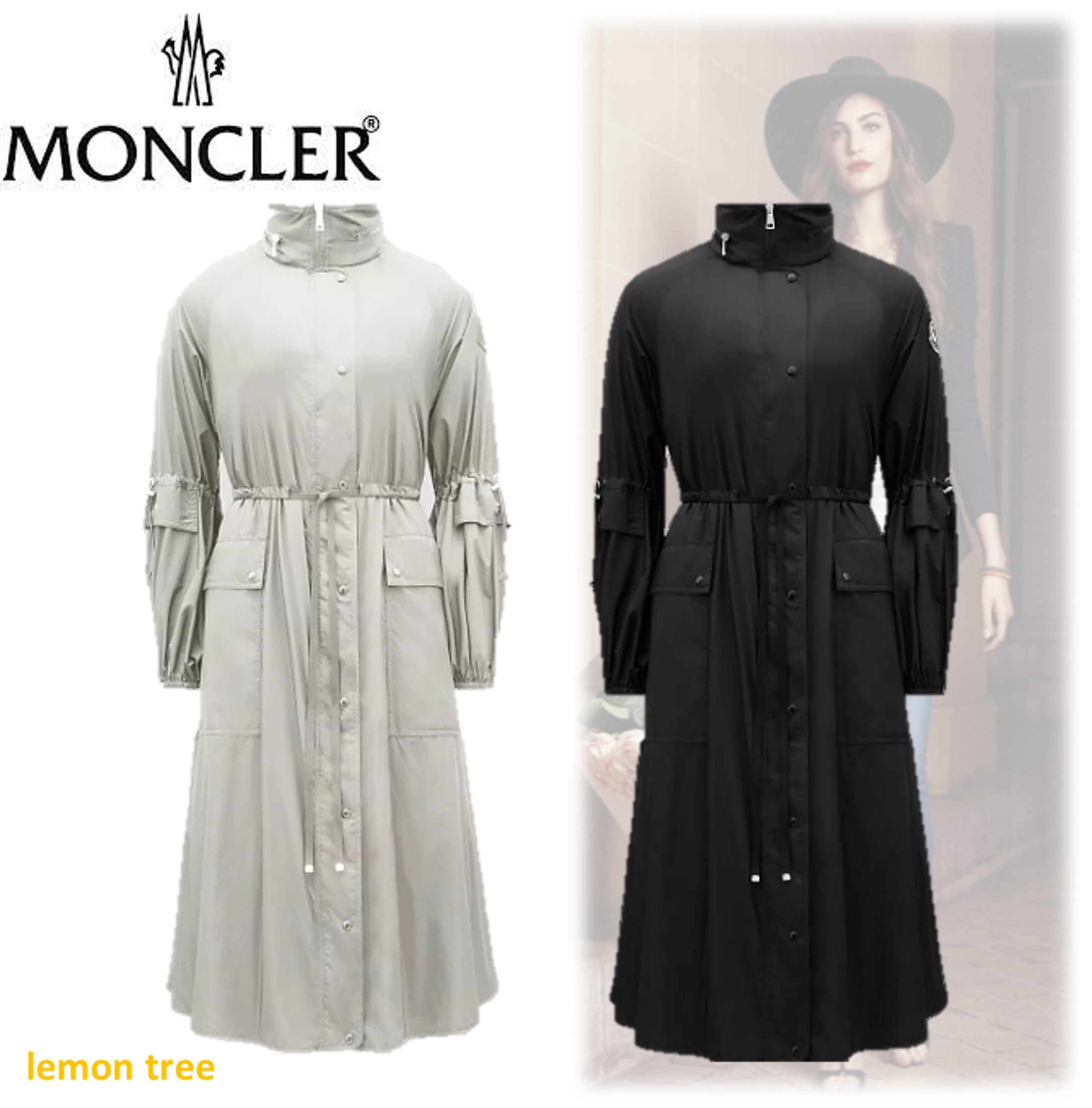 【MONCLER】LINS ロングダウンジャケット 薄手ナイロン
