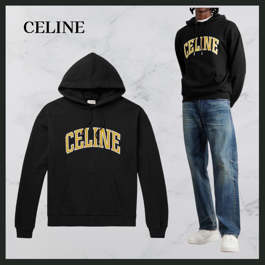 ★関税込★ CELINE カレッジロゴプリント フーディ パーカー
