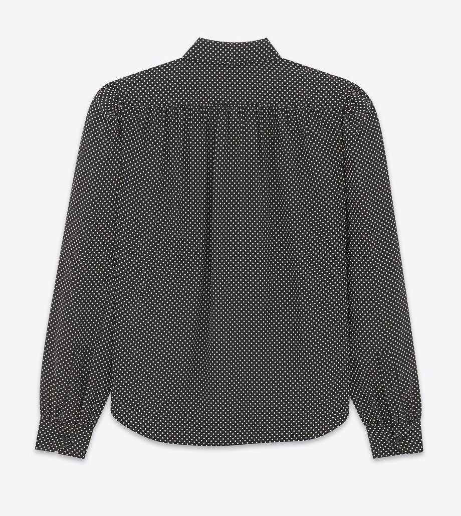 Saint Laurent 23FW《ラヴァリエネックシャツ》シルク DHL 直営