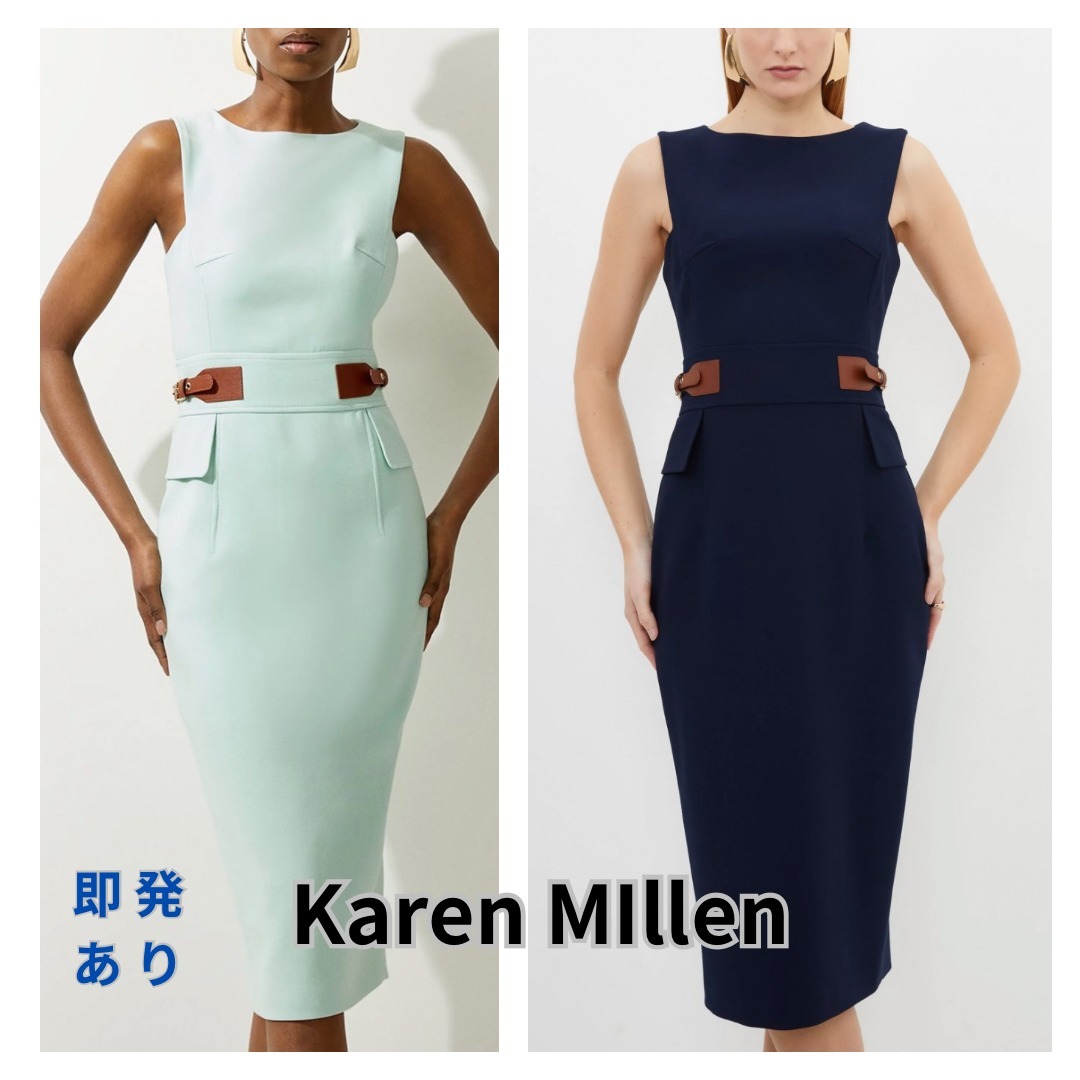 【KAREN MILLEN】ウエストタブバックルドレス