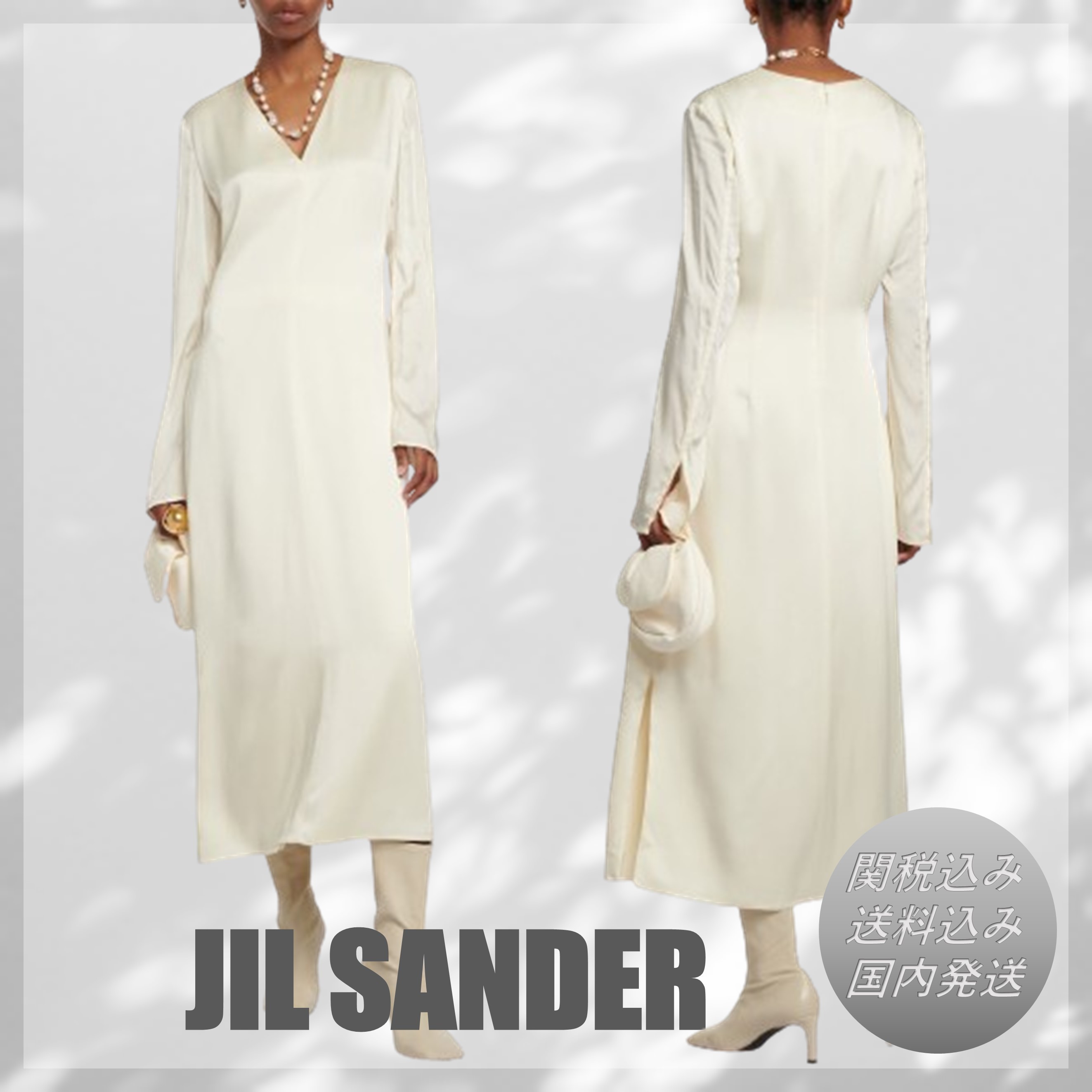 送料込/関税込■Jil Sander■サテンミディドレス