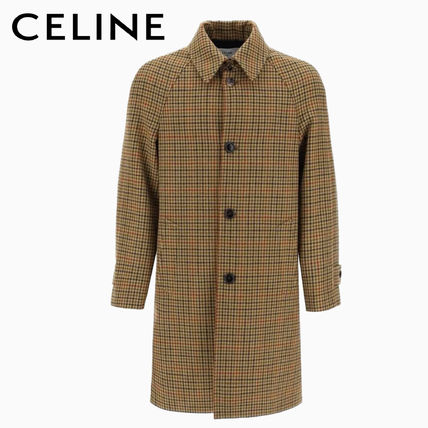 CELINE Chester mac coat in checked wool