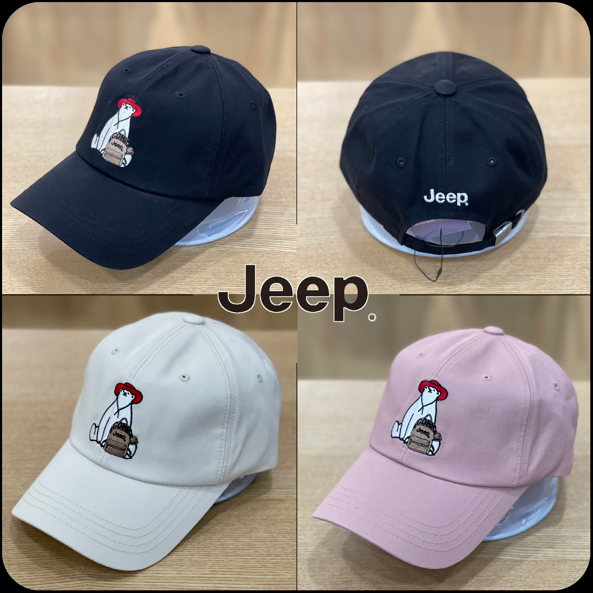 [JEEP]★24SS★Bag Bear Embroidery Cap Hat