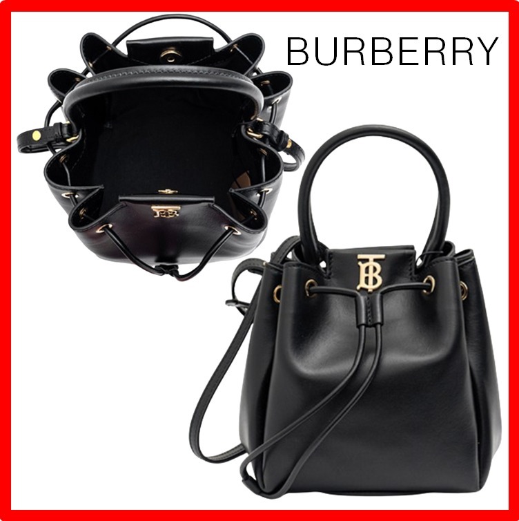 ☆人気☆【BURBERRY】☆PEONY モチーフレザーバケットバッグ☆