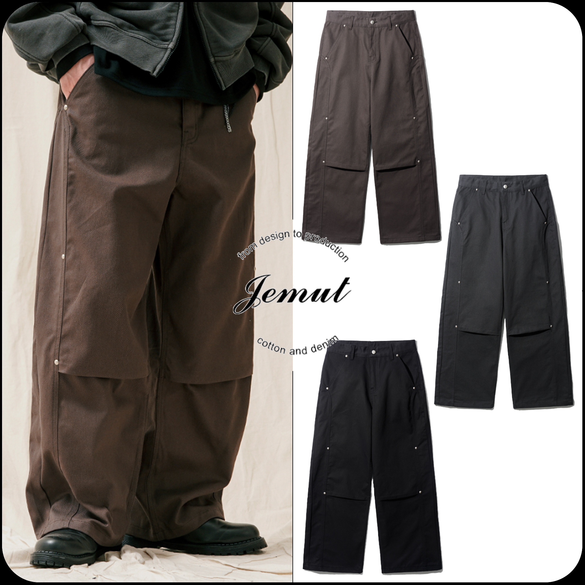 [JEMUT]★ONYX CURVE WIDE PANTS