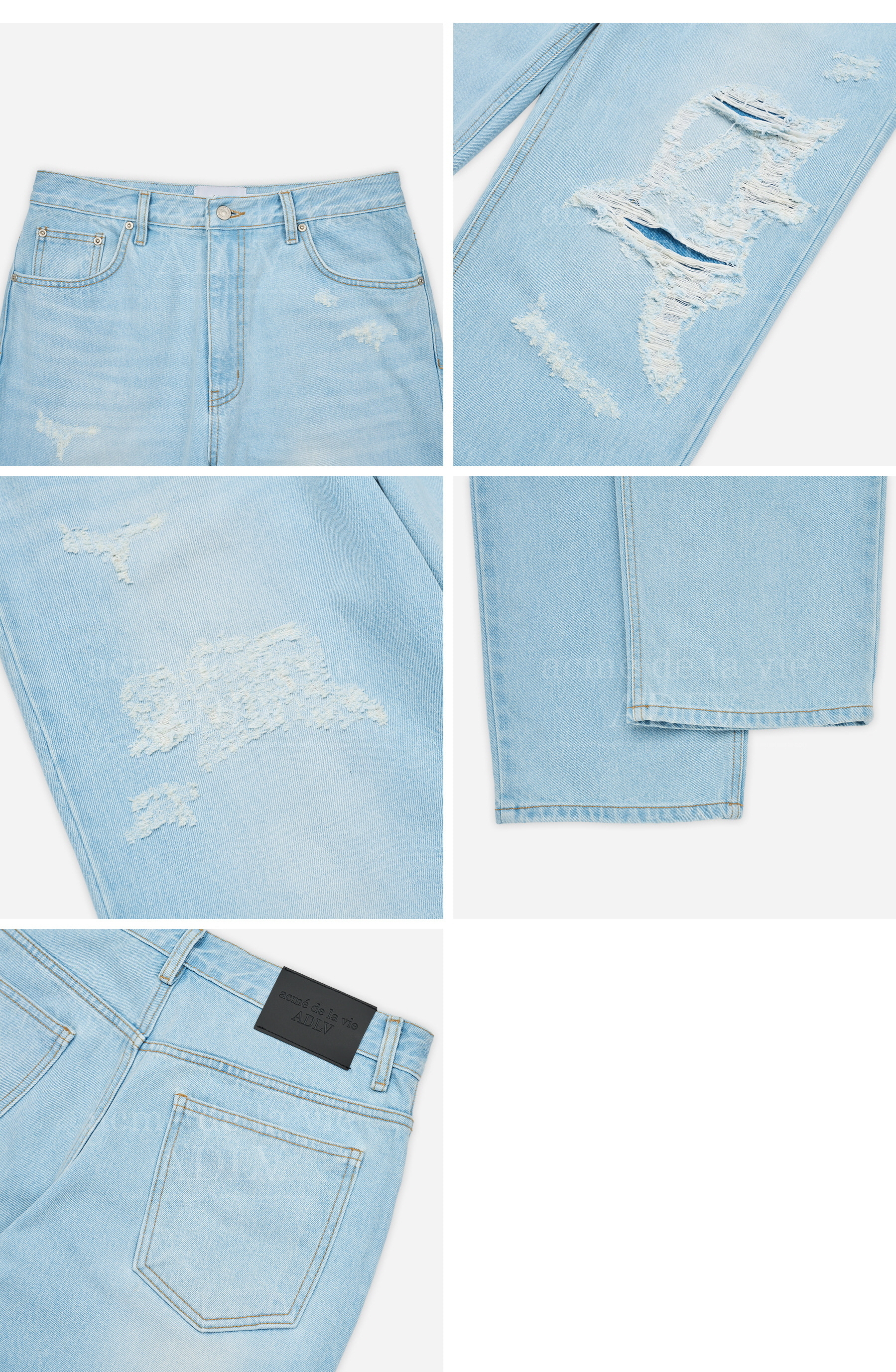 ADLV】SYMBOL DESTROYED WASHING DENIM PANTS/追跡付 パンツ