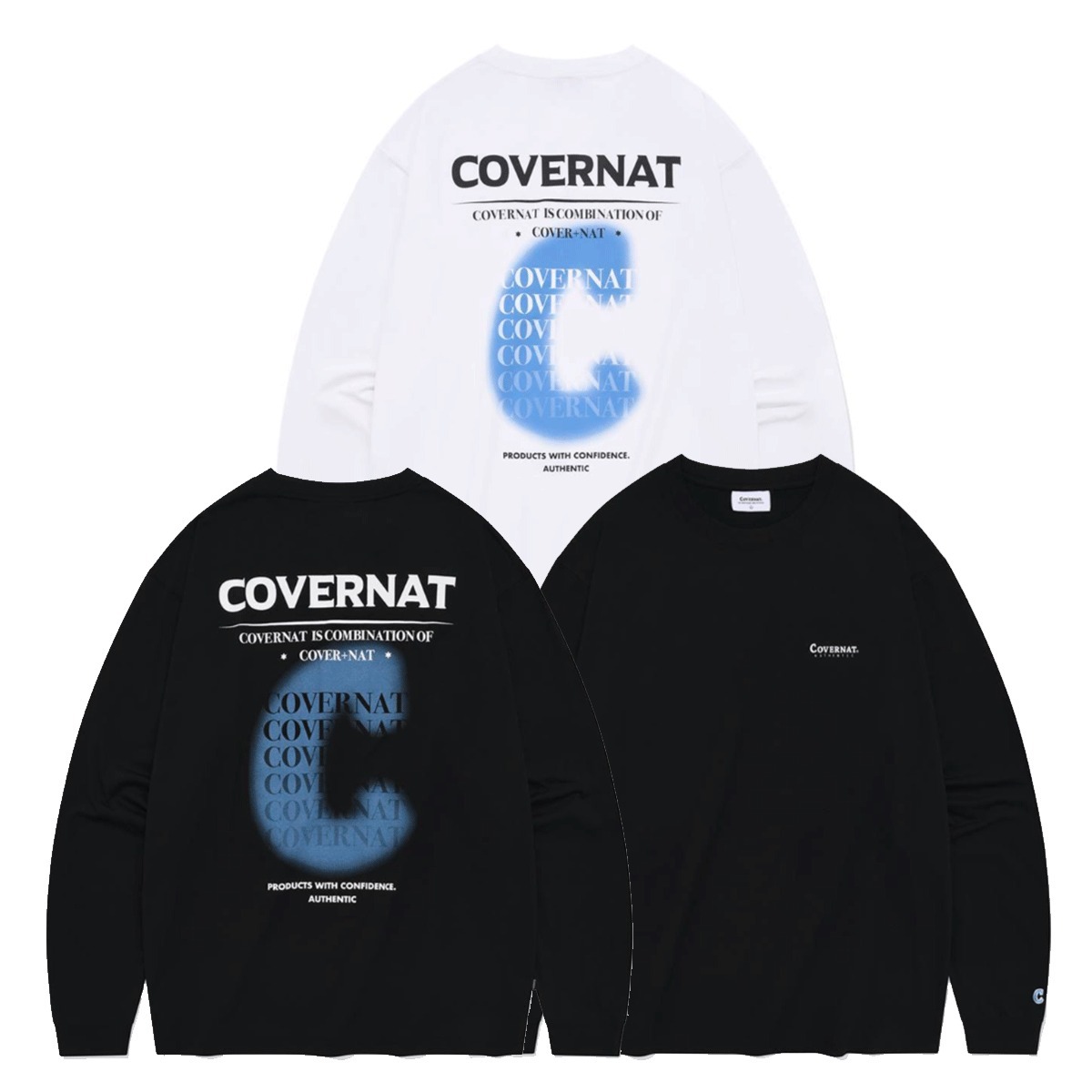 Tシャツ・カットソー COVERNAT AUTHENTIC C GRADATION LONG SLEEVE 4XK355