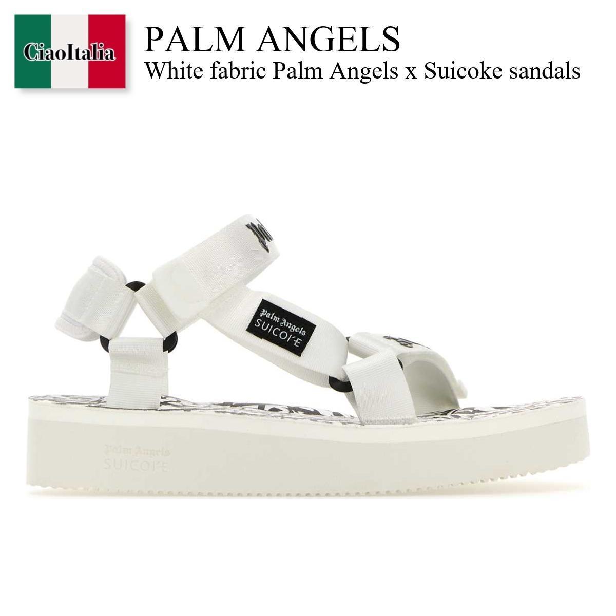 サンダル・ミュール Palm Angels White Fabric Palm Angels X Suicoke Sandals