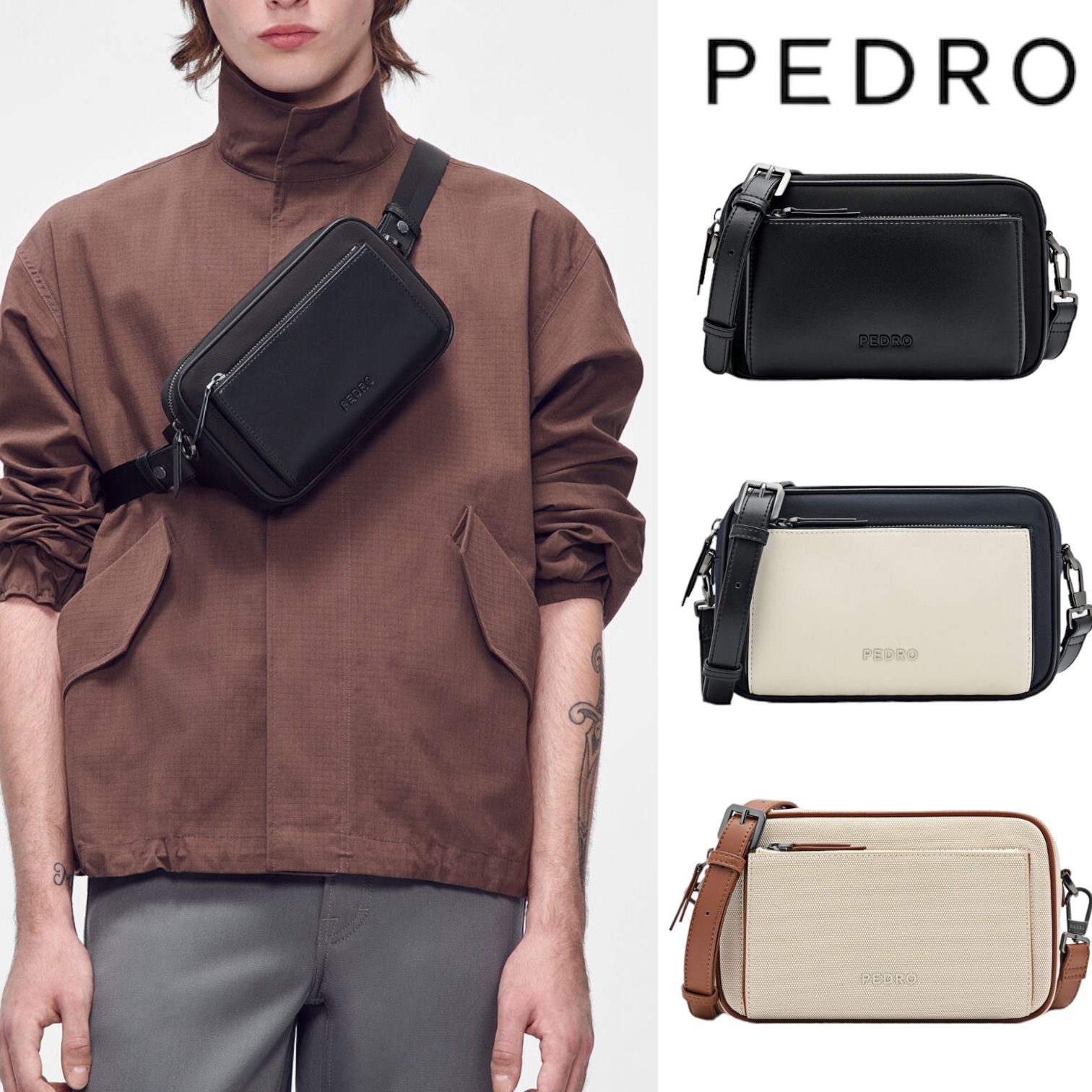 ★PEDRO Dane Canvas Sling Bag ショルダーバック/送料込 org.jpg