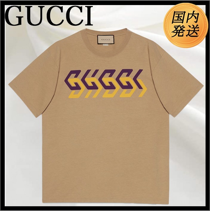 【国内発送★GUCCI】GUCCI プリント コットンジャージー Tシャツ