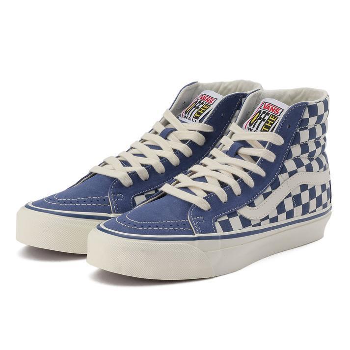国内配送 VANS SK8-HI REISSUE 38 CHECK M. BLUE