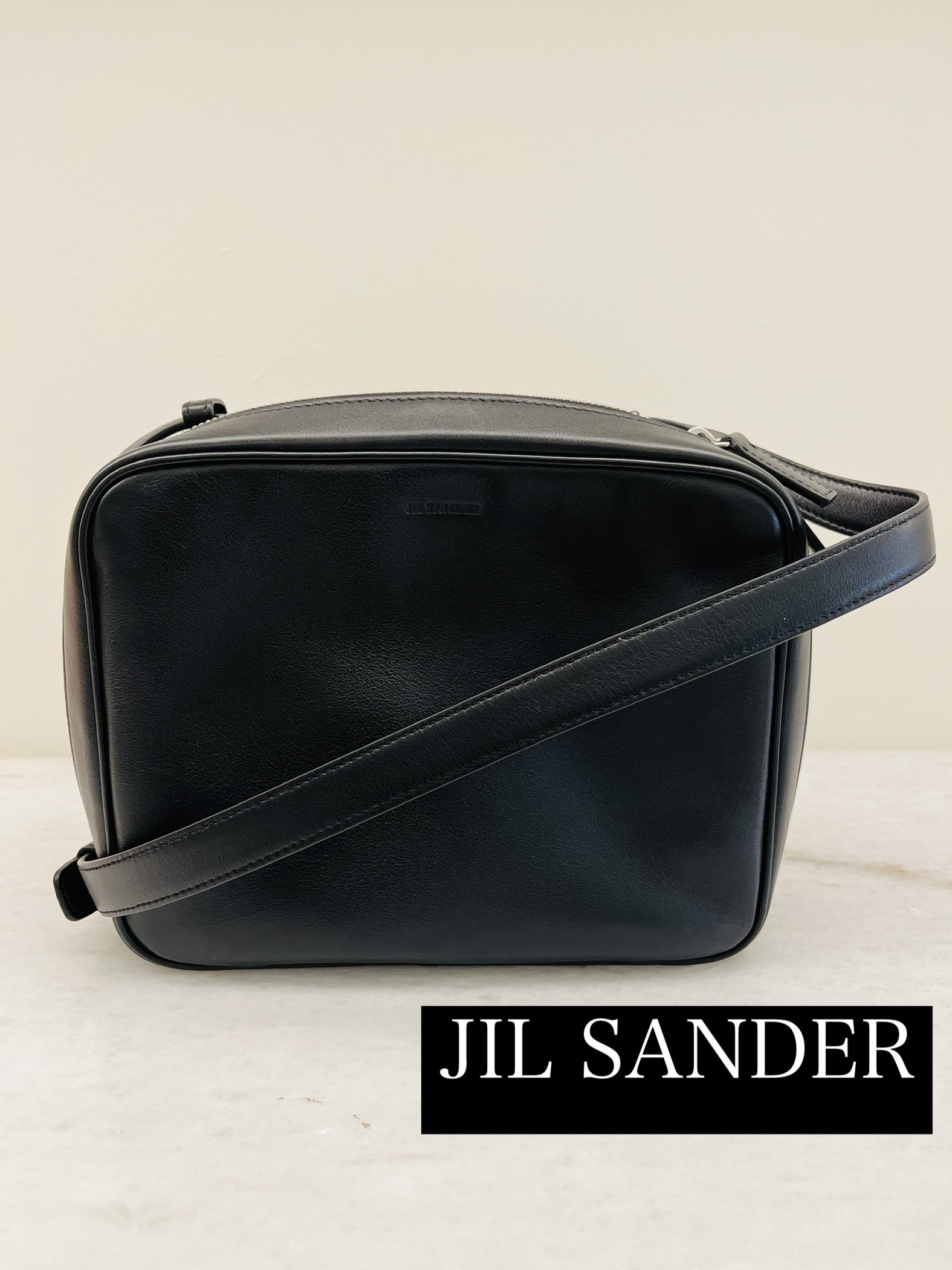 期間限定VIPセール●Jil Sander●レザーショルダーバッグ Black