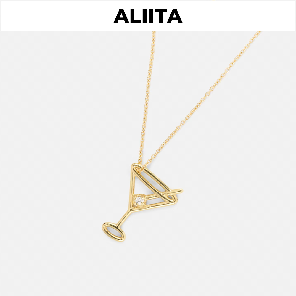 【ALIITA】Martini ダイヤモンド&イエローゴールドネックレス