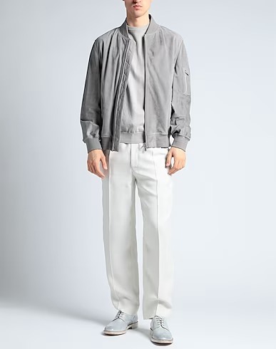 Brunello Cucinelli スエード ブルゾン ライトグレー アウター