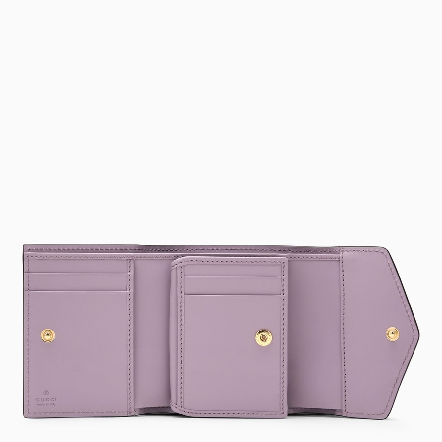 SS24 グッチ ピンクのレザー三つ折り財布 GUCCI グッチ 三つ折り財布 ピンク レザー アウトレット品