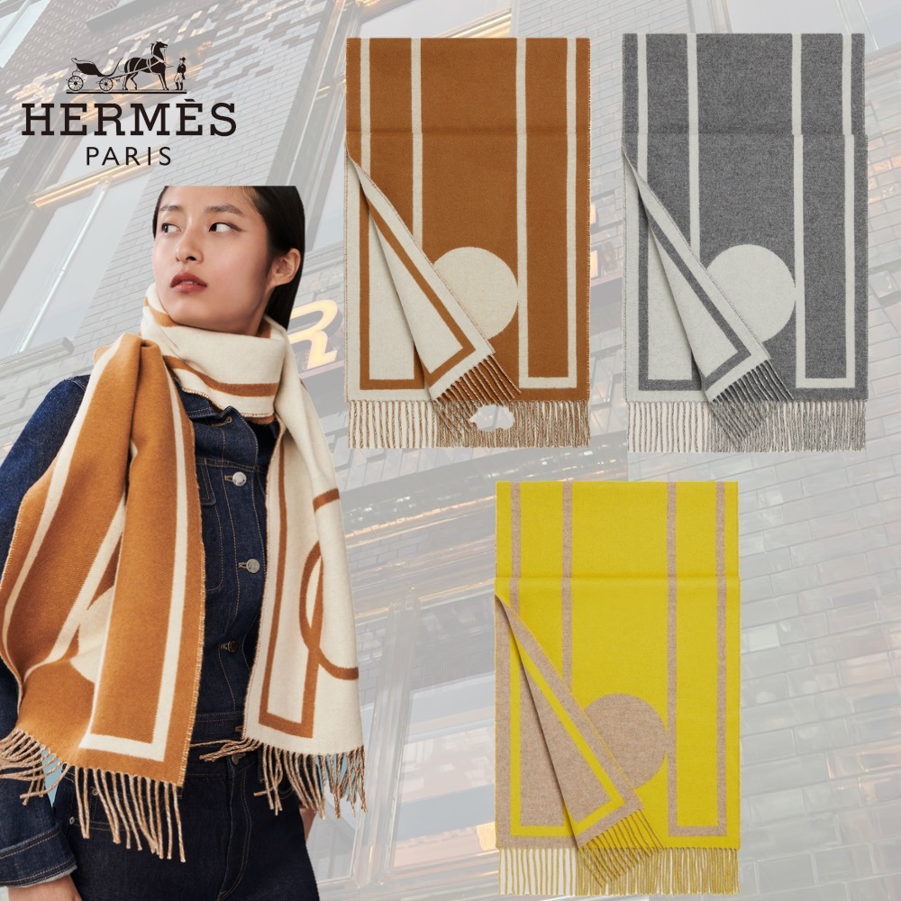柄がポイント★HERMES マフラー《カザック・ピル・オ・ファス》