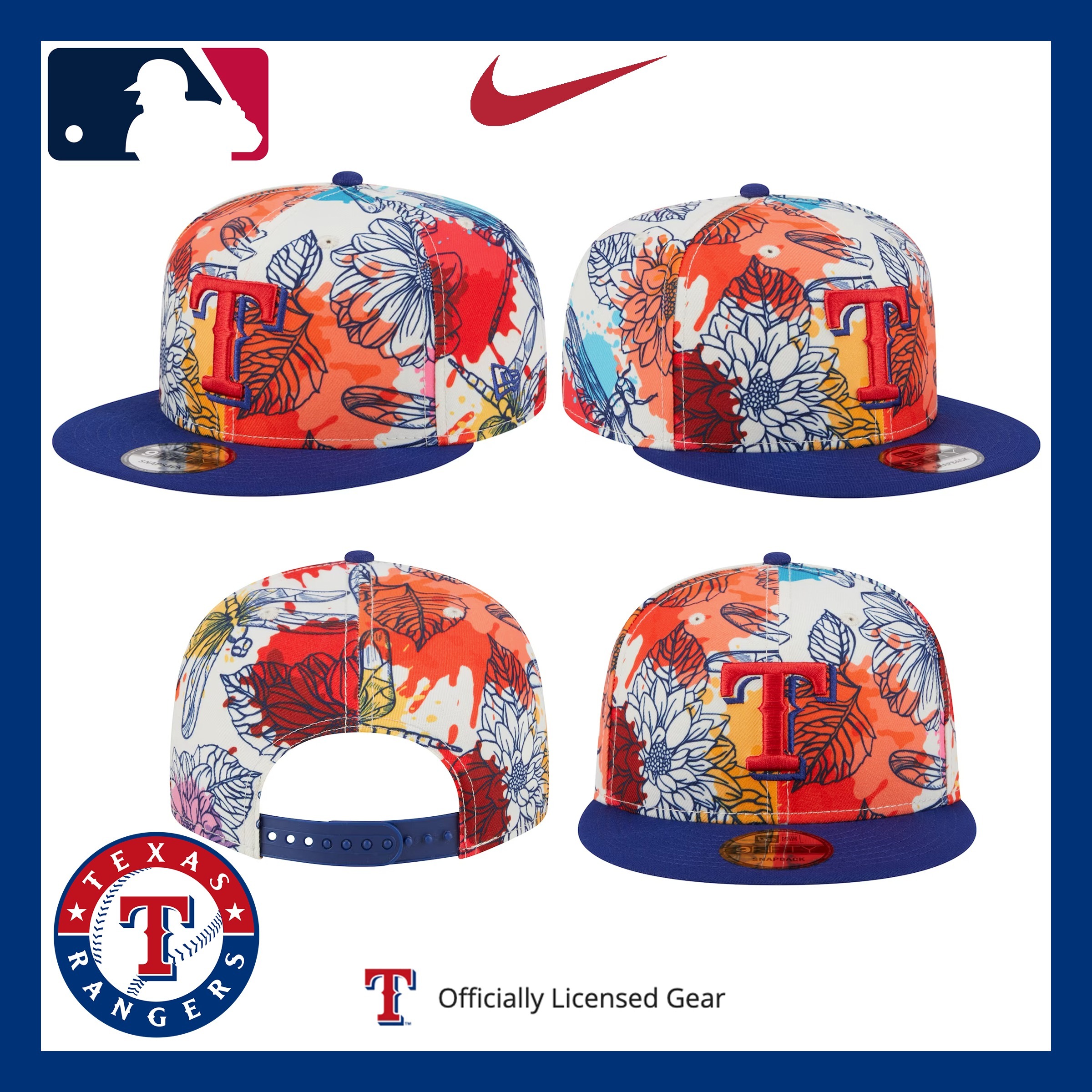 ニューエラ☆2024☆Texas Rangers公式 9FIFTY Snapback Cap