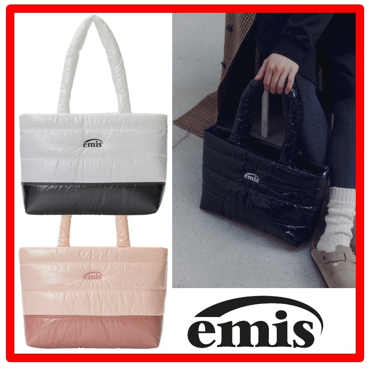 ☆韓国の人気☆【EMIS (エミス)】☆GLOSSY PADDED TOTE BA.G☆