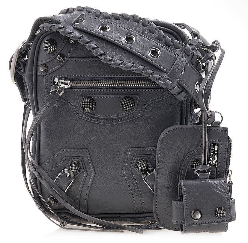 関税込【BALENCIAGA】Le Cagole キャンバスクロスボディバッグ 関税込み】Le Cagole XS ジップポケット付 レザーボディバッグ